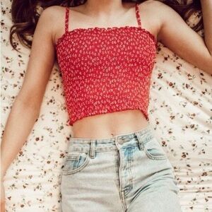 John galt brandy Melville PacSun red smocked Depop